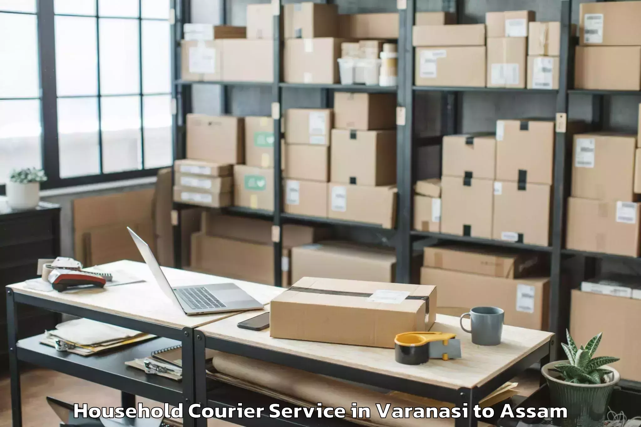 Easy Varanasi to Tezpur Household Courier Booking